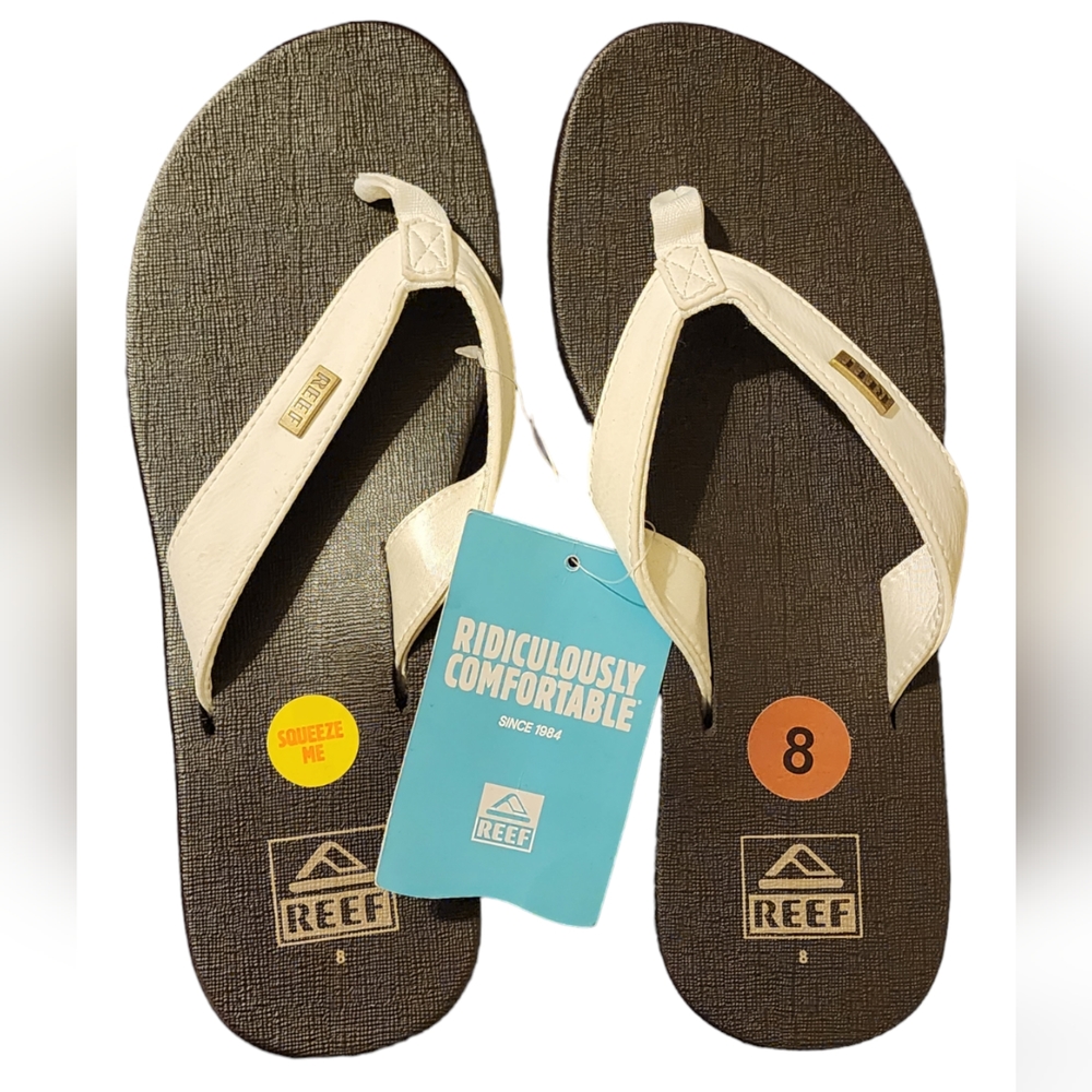 Reef Mia Sassy Size 8 Sandal White/Brown